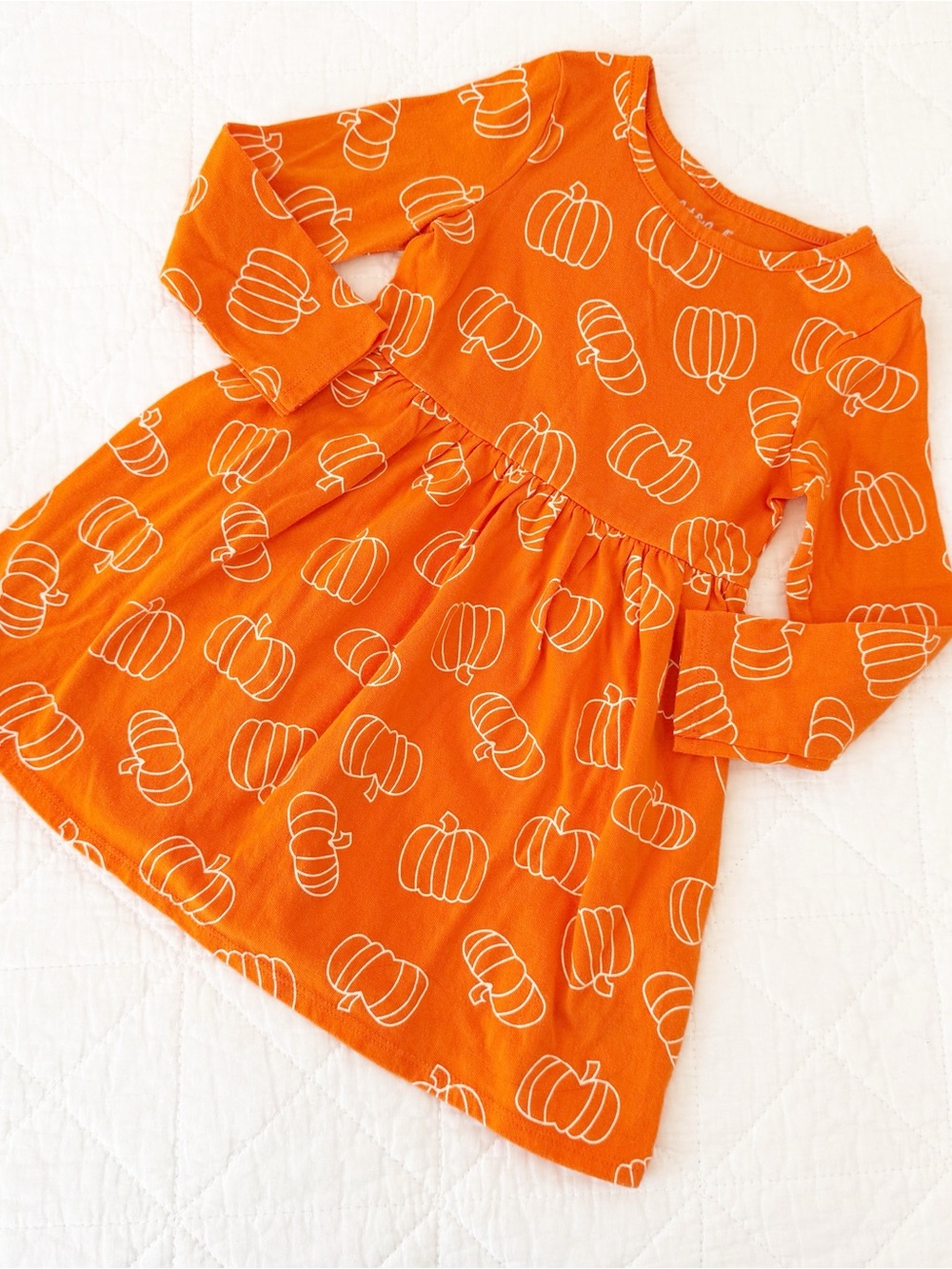 4T Cat & Jack Kids Orange Pumpkin Print Dress